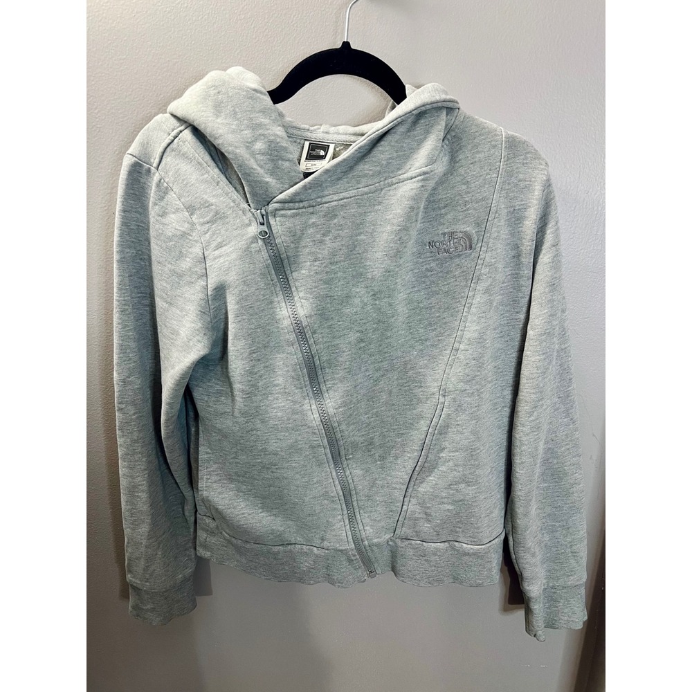 The North Face Womens Crescent Asymmetrical Full Zip Hoodie Grey Heather Size M